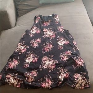 Black dress with pink floral